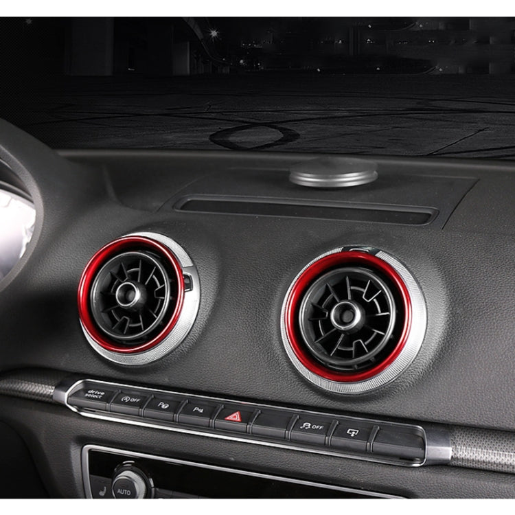 4 PCS Car Metal Air Outlet Decorative Outside Ring for Audi A3 / S3 / Q2L (Red) - In Car by buy2fix | Online Shopping UK | buy2fix