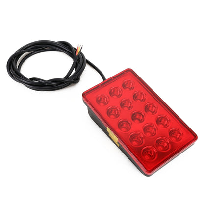 DC12V 1W Car Square Highlight Brake Lights Reversing Light with 15LEDs SMD-3528 (Red) - In Car by buy2fix | Online Shopping UK | buy2fix