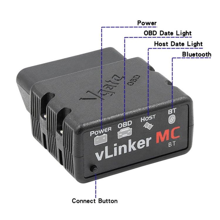 VLINKER MC V2.2 Bluetooth 3.0 Car OBD Fault Diagnosis Detector - In Car by buy2fix | Online Shopping UK | buy2fix