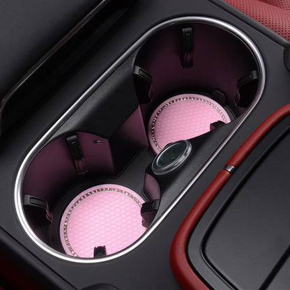 2 PCS Car Diamond Anti-skid Soft Rubber Water Cup Mat(Pink) - In Car by buy2fix | Online Shopping UK | buy2fix