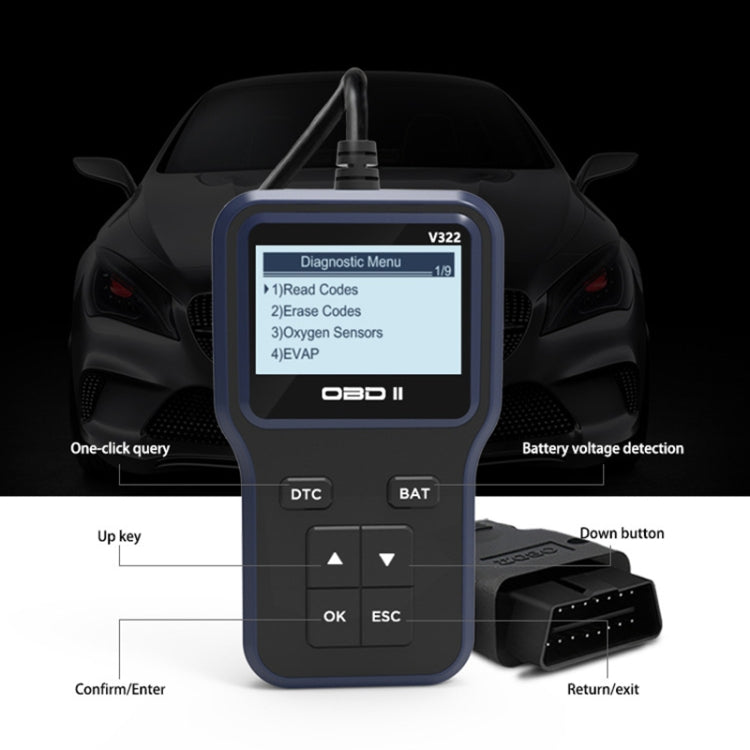 V322 Car OBD Handheld Code Reader Multilingual Fault Diagnosis Device - In Car by buy2fix | Online Shopping UK | buy2fix