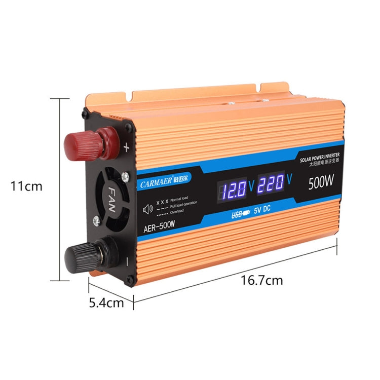 Carmaer 60V to 220V 500W Car Multi-function Double Digital Display Inverter Household Power Converter - In Car by buy2fix | Online Shopping UK | buy2fix