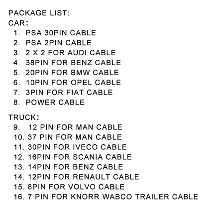 Truck / Car 16 in 1 Conversion Cable Set - In Car by buy2fix | Online Shopping UK | buy2fix