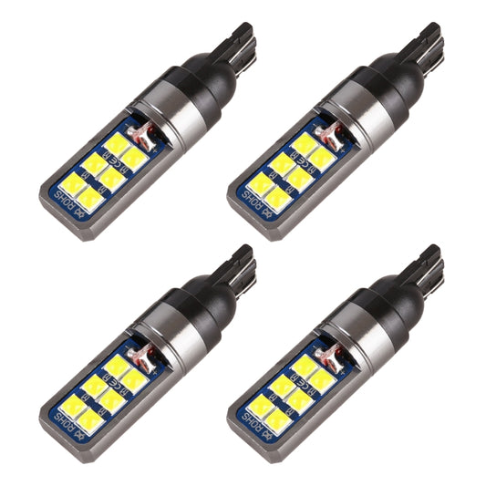 4 PCS T10 DC12V / 4W Car Clearance Light 12LEDs SMD-3030 Lamp Beads (White Light) - In Car by buy2fix | Online Shopping UK | buy2fix
