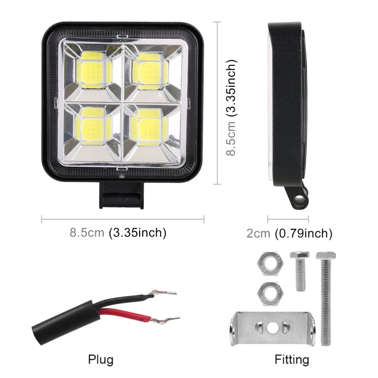 Car Square Work Light with 4 COB Lamp Beads - In Car by buy2fix | Online Shopping UK | buy2fix