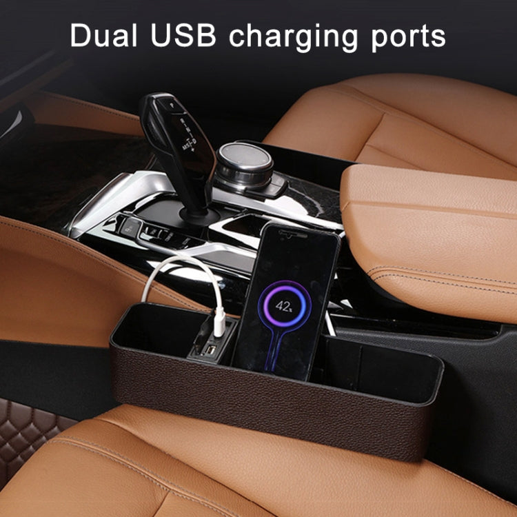 1 Pair Car Multi-functional Seat Crevice USB Storage Box(Black) - In Car by buy2fix | Online Shopping UK | buy2fix