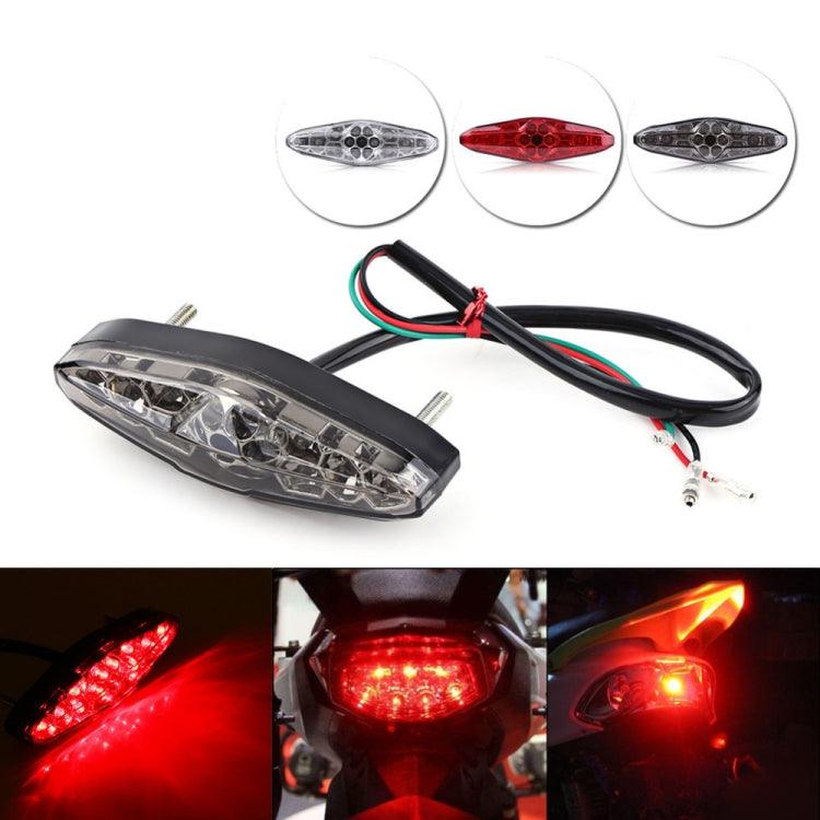 2 PCS KC-WD-NEW-3X Motorcycle LED Brake Light Running Lamp (Transparent Black) - In Car by buy2fix | Online Shopping UK | buy2fix