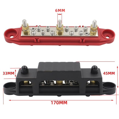 1 Pair 48V 150A M6 Power Distribution Terminal Block Battery Bus Bar Set - In Car by buy2fix | Online Shopping UK | buy2fix