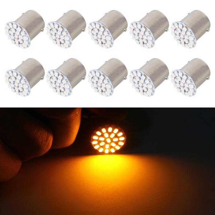 10pcs 1156 DC12V 1.2W Car Turn Signal Light (Yellow Light) - In Car by buy2fix | Online Shopping UK | buy2fix