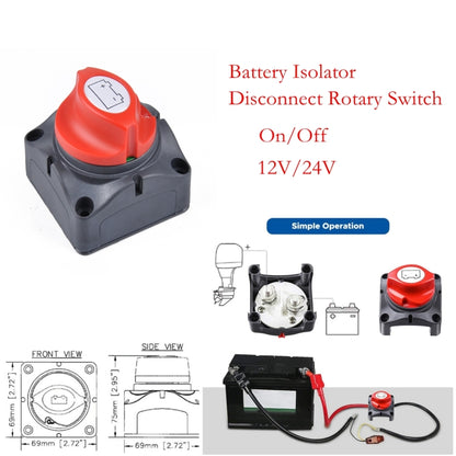 Car Auto RV Marine Boat Battery Isolator Disconnect Rotary Switch Cut with Terminals - In Car by buy2fix | Online Shopping UK | buy2fix