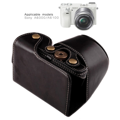 Full Body Camera PU Leather Case Bag with Strap for Sony A6000 / A6300 / Nex 6(Black) - Camera Accessories by buy2fix | Online Shopping UK | buy2fix