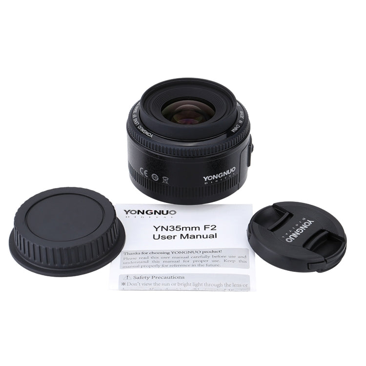 YONGNUO YN35MM F2C 1:2 AF/MF Wide-Angle Fixed/Prime Auto Focus Lens for Canon EOS EF Lens (Black) - Camera Accessories by YONGNUO | Online Shopping UK | buy2fix