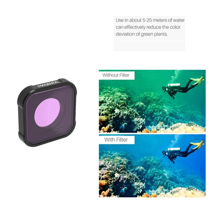 JSR KB Series Diving (Red Magenta Pink) Color Lens Filter for GoPro HERO10 Black / HERO9 Black - DJI & GoPro Accessories by JSR | Online Shopping UK | buy2fix