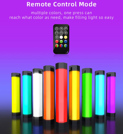 LUXCeO RGB Colorful Photo LED Stick Video Light APP Control Adjustable Color Temperature Waterproof Handheld LED Fill Light with Remote Control(Black) -  by LUXCeO | Online Shopping UK | buy2fix