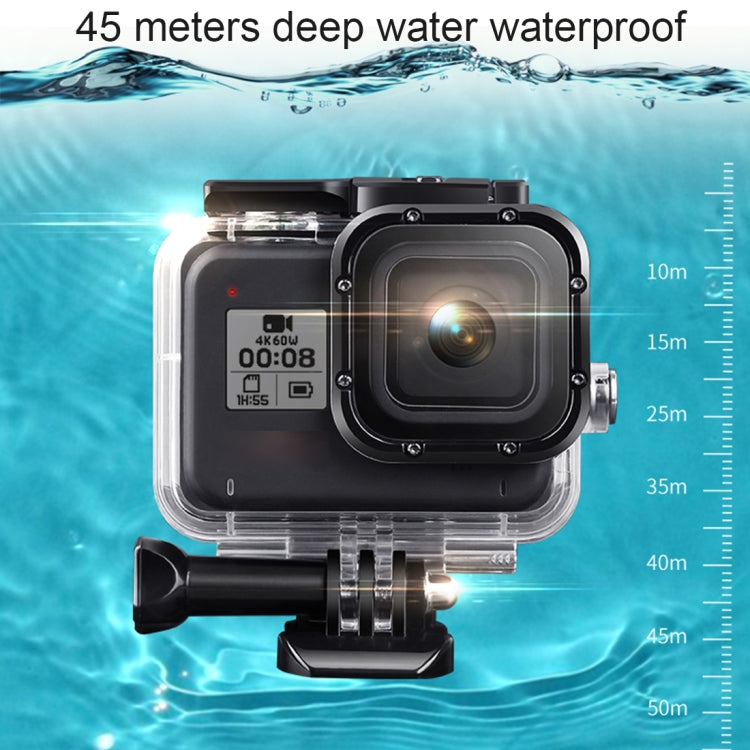 For GoPro HERO8 Black 45m Waterproof Housing Protective Case with Buckle Basic Mount & Screw & Floating Bobber Grip & Strap & Anti-Fog Inserts(Transparent) - DJI & GoPro Accessories by buy2fix | Online Shopping UK | buy2fix