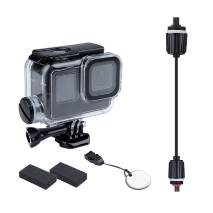 For GoPro HERO10 Black / HERO9 Black 30m Charging Waterproof Housing Case with Buckle Basic Mount & Screw - DJI & GoPro Accessories by buy2fix | Online Shopping UK | buy2fix