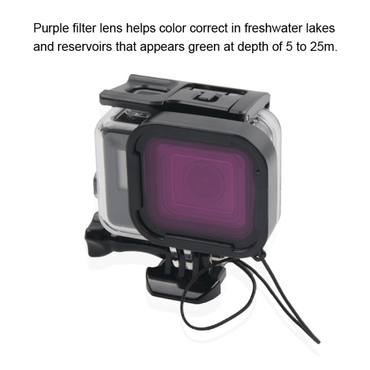 45m Waterproof Housing Protective Case + Touch Screen Back Cover for GoPro NEW HERO /HERO6 /5, with Buckle Basic Mount & Screw & (Purple, Red, Pink) Filters, No Need to Remove Lens (Transparent) - DJI & GoPro Accessories by buy2fix | Online Shopping UK | buy2fix