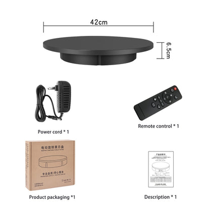 42cm Electric Rotating Display Stand Video Shooting Props Turntable, Load: 100kg, Plug-in Power, EU Plug(Black) - Camera Accessories by buy2fix | Online Shopping UK | buy2fix