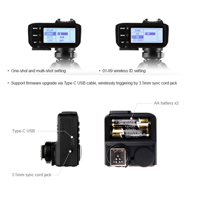 Godox X2T-O E-TTL II Bluetooth Wireless Flash Trigger for Panasonic / Olympus (Black) - Wireless Flash Trigger by Godox | Online Shopping UK | buy2fix