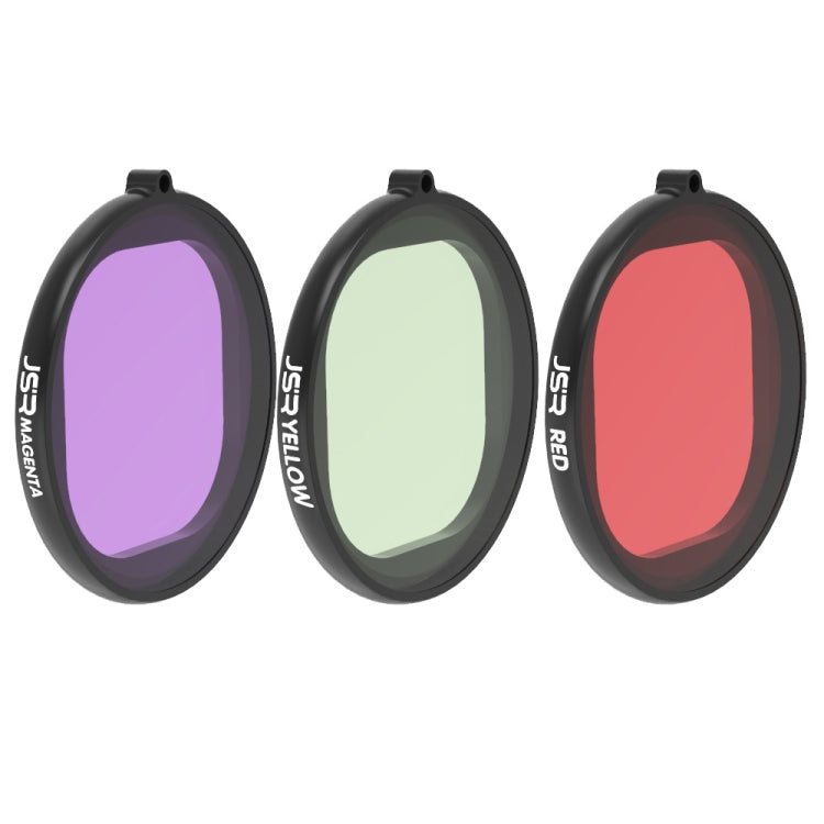 JSR Round Housing Diving 3 in 1 Red + Yellow + Purple Lens Filter for GoPro HERO8 Black - DJI & GoPro Accessories by JSR | Online Shopping UK | buy2fix