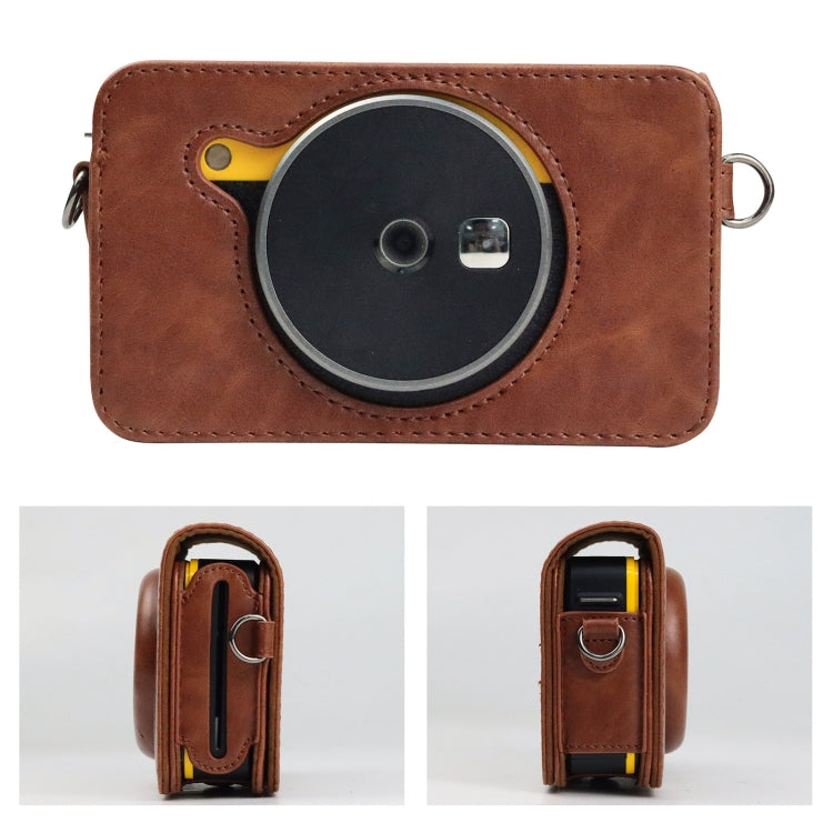 For Kodak Mini Shot2 Retro / C210R instax Full Body Camera PU Leather Case Bag with Strap (Brown) - Camera Accessories by buy2fix | Online Shopping UK | buy2fix