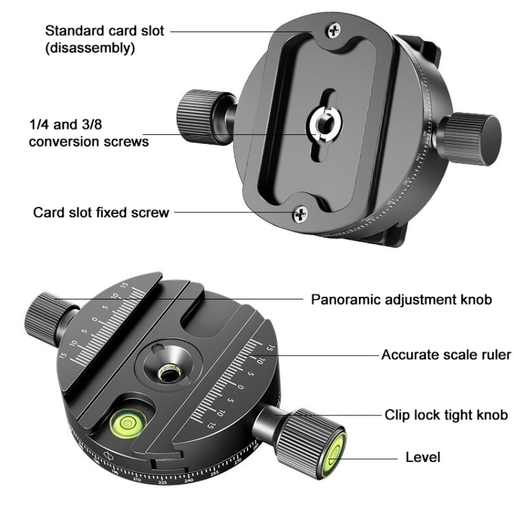 BEXIN QJ08-S Panoramic Rotary Quick Release Clamp Base Tripod Mount with Quick Release Plate - Quick Release Plate by BEXIN | Online Shopping UK | buy2fix