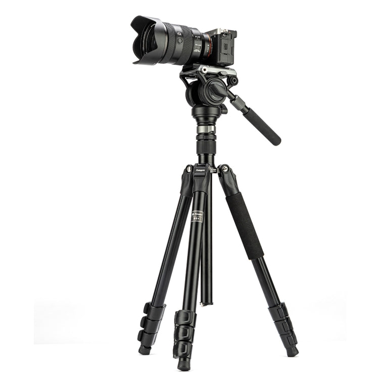 Fotopro S5i Pro 4-Section Tripod Mount with Fluid Drag Head & Head Base (Black) - Camera Accessories by Fotopro | Online Shopping UK | buy2fix