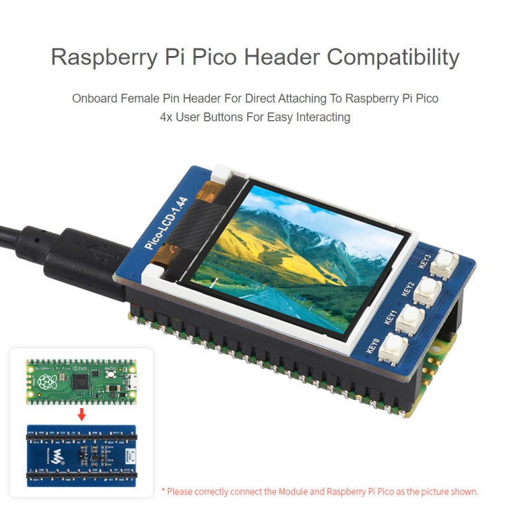 WAVESHARE 1.44 inch LCD 65K Colors 128 x 128 Display Module for Raspberry Pi Pico,  SPI Interface - LCD & LED Display Module by WAVESHARE | Online Shopping UK | buy2fix