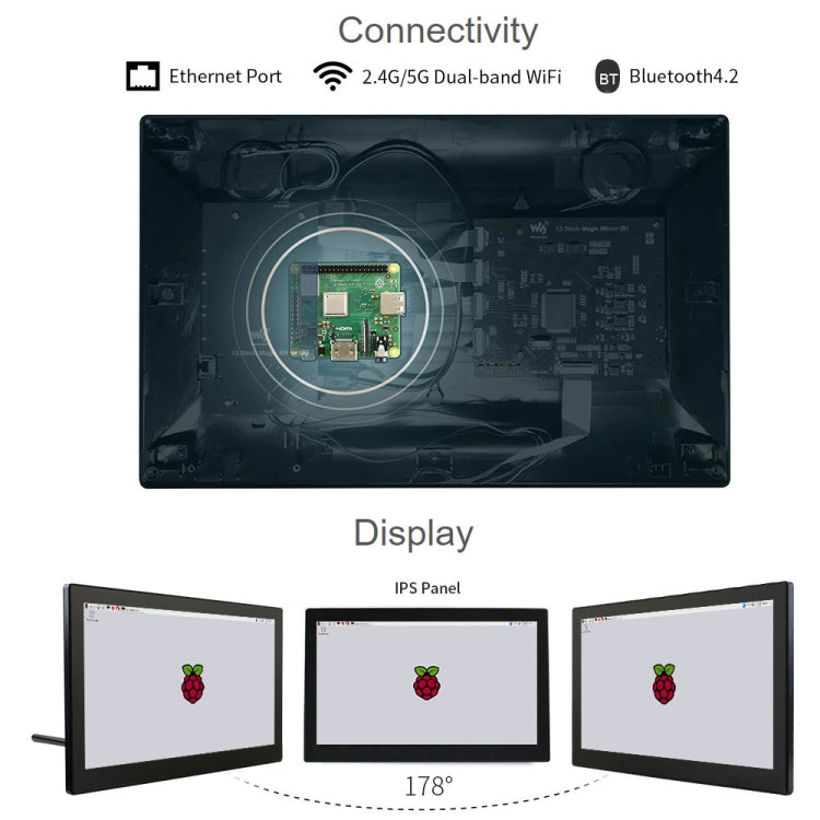 Waveshare 13.3 inch Mini-Computer Powered by Raspberry Pi 3A+, HD Touch Screen(UK Plug) - Modules Expansions Accessories by WAVESHARE | Online Shopping UK | buy2fix