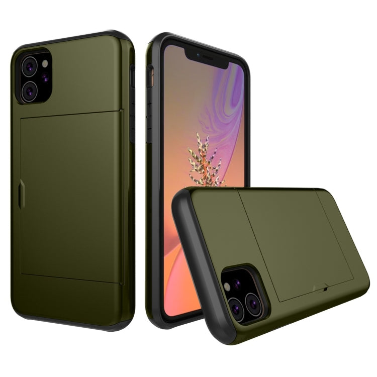 For iPhone 11 Shockproof Rugged Armor Protective Case with Card Slot (Army Green) - Apple Accessories by buy2fix | Online Shopping UK | buy2fix