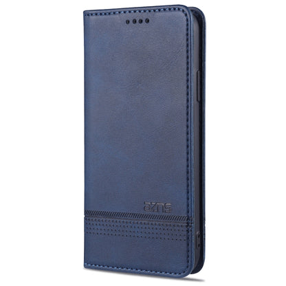 For iPhone XS Max AZNS Magnetic Calf Texture Horizontal Flip Leather Case with Card Slots & Holder & Wallet(Dark Blue) - More iPhone Cases by AZNS | Online Shopping UK | buy2fix