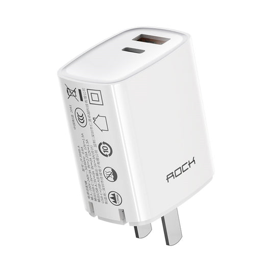 ROCK T42 PD 20W Dual Ports Travel Charger Power Adapter, CN Plug(White) - Apple Accessories by ROCK | Online Shopping UK | buy2fix