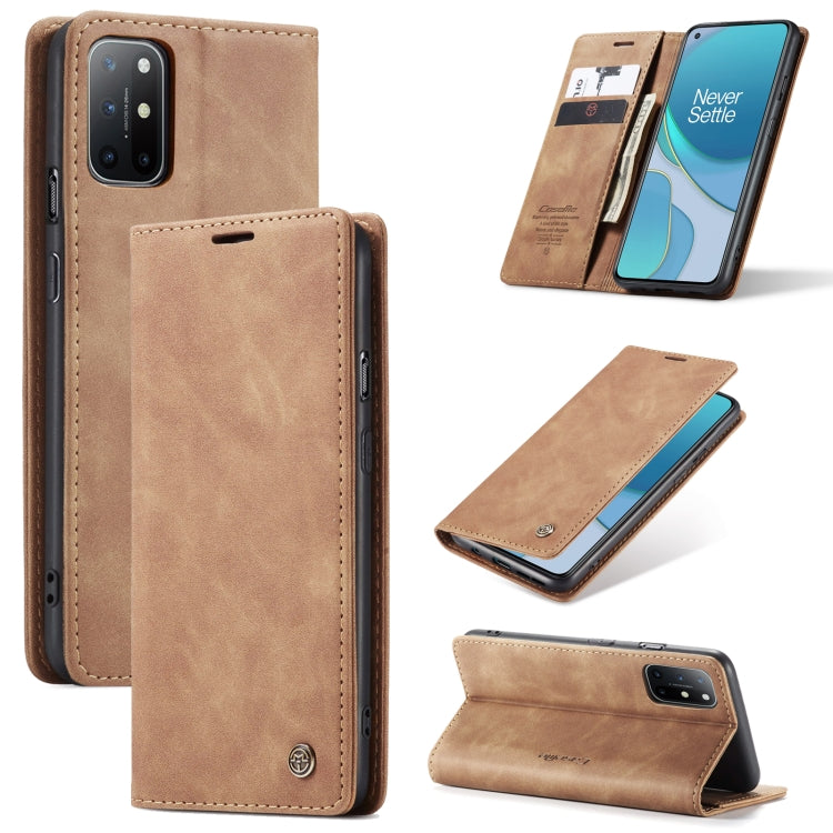 For OnePlus 8T CaseMe-013 Multifunctional Retro Frosted Horizontal Flip Leather Case with Card Slot & Holder & Wallet(Brown) - OnePlus Cases by CaseMe | Online Shopping UK | buy2fix