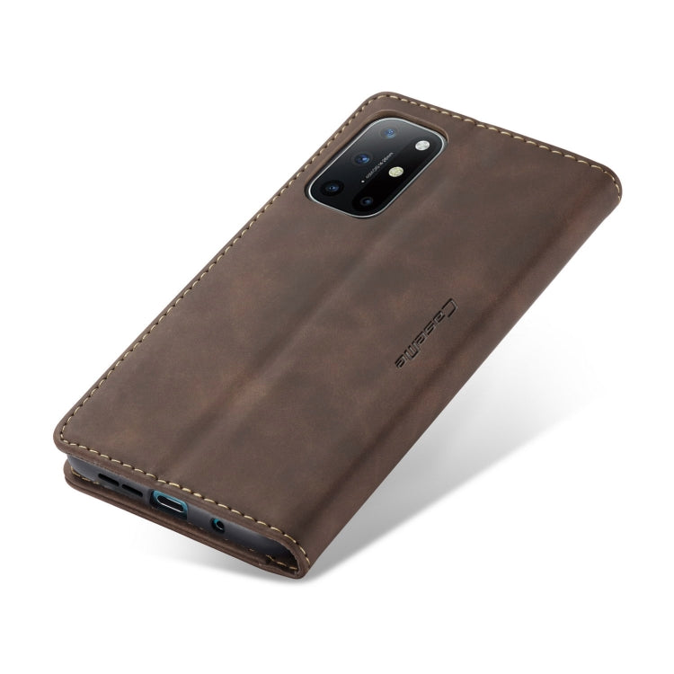 For OnePlus 8T CaseMe-013 Multifunctional Retro Frosted Horizontal Flip Leather Case with Card Slot & Holder & Wallet(Brown) - OnePlus Cases by CaseMe | Online Shopping UK | buy2fix