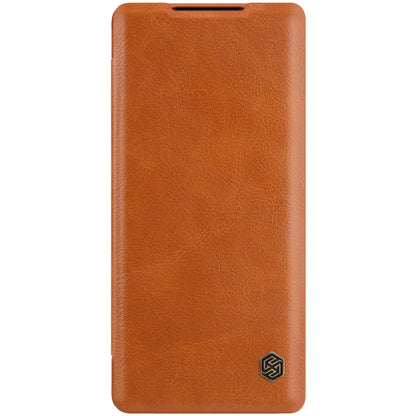 For Huawei Mate 40 Pro NILLKIN QIN Series Crazy Horse Texture Horizontal Flip Leather Case with Card Slot(Brown) - Mobile Accessories by NILLKIN | Online Shopping UK | buy2fix