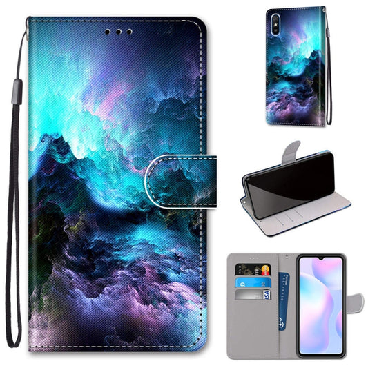 For Xiaomi Redmi 9A Coloured Drawing Cross Texture Horizontal Flip PU Leather Case with Holder & Card Slots & Wallet & Lanyard(Colorful Clouds) - Xiaomi Cases by buy2fix | Online Shopping UK | buy2fix