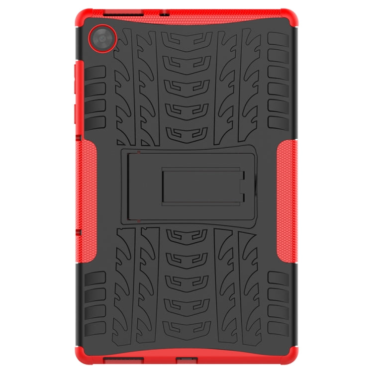 For Lenovo Tab M10 HD Gen 2 (TB-X306F) Tire Texture TPU+PC Shockproof Case with Holder(Red) - For Lenovo by buy2fix | Online Shopping UK | buy2fix