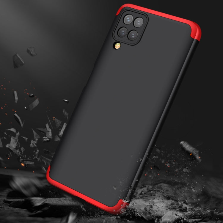 For Samsung Galaxy A12 GKK Three Stage Splicing Full Coverage PC Case(Black+Red) - Samsung Accessories by GKK | Online Shopping UK | buy2fix