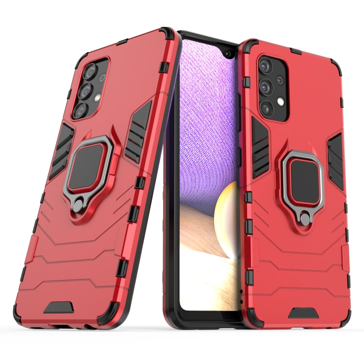 For Samsung Galaxy A32 4G PC + TPU Shockproof Protective Case with Magnetic Ring Holder(Red) - Samsung Accessories by buy2fix | Online Shopping UK | buy2fix