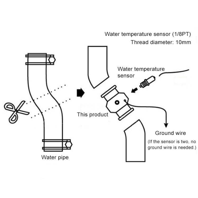 Car Water Temperature Meter Temperature Gauge Joint Pipe Radiator Sensor Adaptor Clamps, Size:34mm(Blue) - In Car by buy2fix | Online Shopping UK | buy2fix