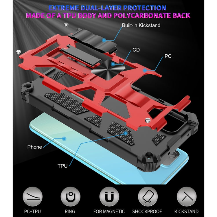 For Samsung Galaxy A32 4G Shockproof TPU + PC Magnetic Protective Case with Holder(Red) - Samsung Accessories by buy2fix | Online Shopping UK | buy2fix