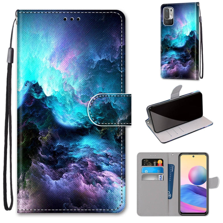 For Xiaomi Redmi Note 10 5G Coloured Drawing Cross Texture Horizontal Flip PU Leather Case with Holder & Card Slots & Wallet & Lanyard(Colorful Clouds) - Xiaomi Cases by buy2fix | Online Shopping UK | buy2fix