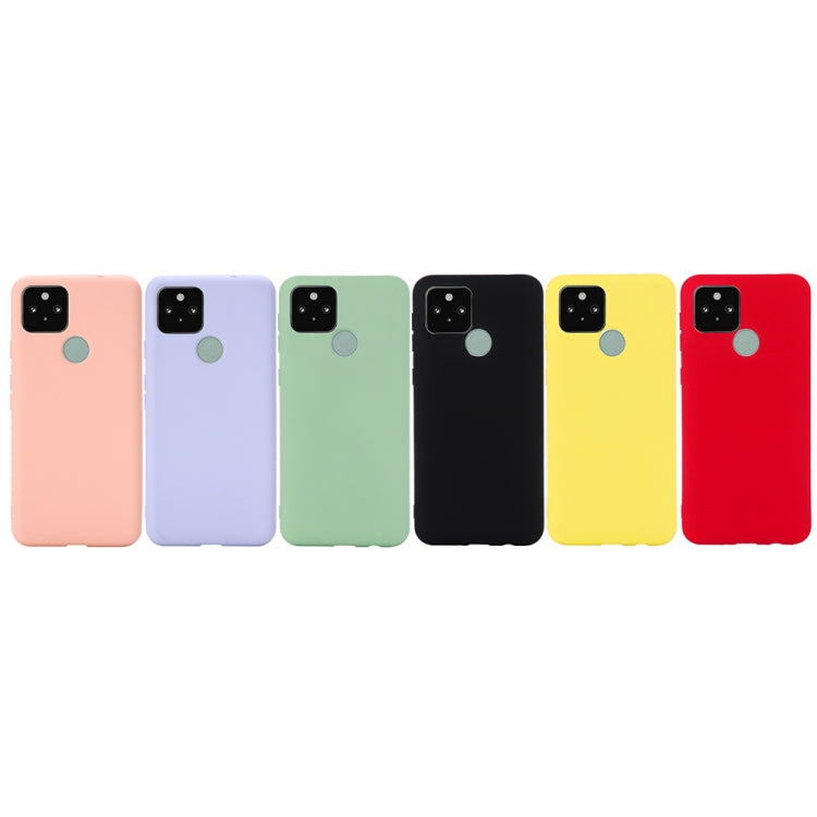 For Google Pixel 5A Solid Color Liquid Silicone Dropproof Full Coverage Protective Case(Yellow) - Google Cases by buy2fix | Online Shopping UK | buy2fix