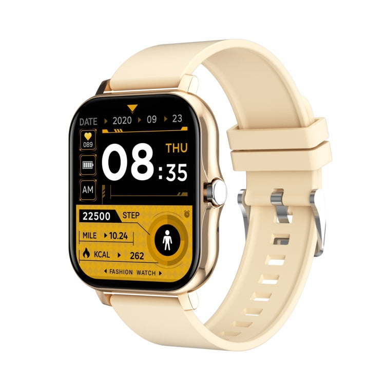 GT20 1.69 inch TFT Screen IP67 Waterproof Smart Watch, Support Music Control / Bluetooth Call / Heart Rate Monitoring / Blood Pressure Monitoring, Style:Silicone Strap(Gold) - Smart Wear by buy2fix | Online Shopping UK | buy2fix