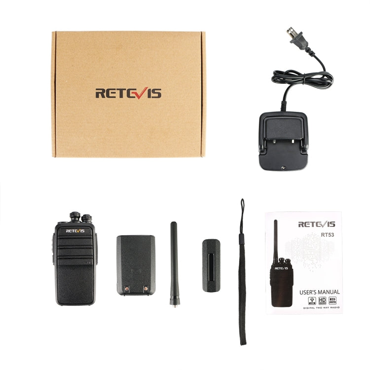 RETEVIS RT53 2W 400-470MHz 1024CHS DMR Digital Two Way Radio Handheld Walkie Talkie(Black) - Handheld Walkie Talkie by RETEVIS | Online Shopping UK | buy2fix