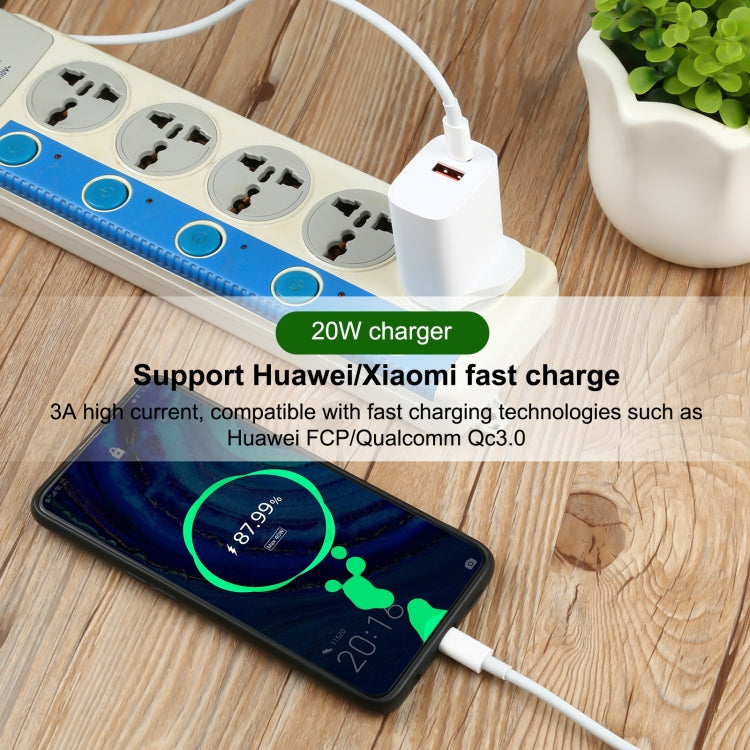 E087 20W USB-C / Type-C + USB Ports Charger with 100W Type-C to Type-C Fast Charging Cable 1m, UK Plug - Mobile Accessories by buy2fix | Online Shopping UK | buy2fix