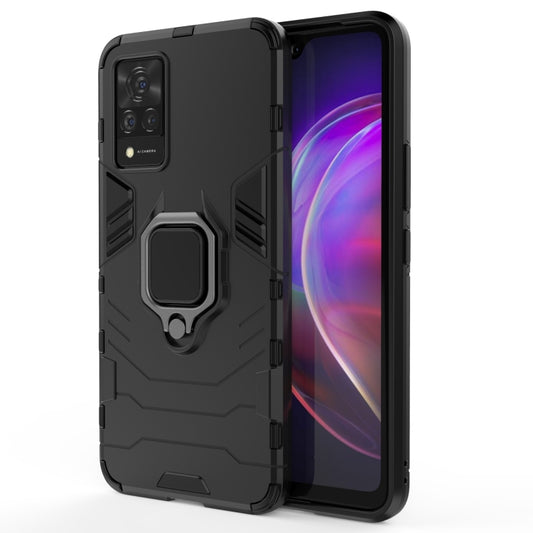 For vivo V21 Shockproof PC + TPU Protective Case with Magnetic Ring Holder(Black) - OPPO & vivo Accessories by buy2fix | Online Shopping UK | buy2fix