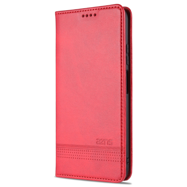 For Xiaomi Redmi Note 10 5G AZNS Magnetic Calf Texture Horizontal Flip Leather Case with Card Slots & Holder & Wallet(Red) - Xiaomi Cases by AZNS | Online Shopping UK | buy2fix