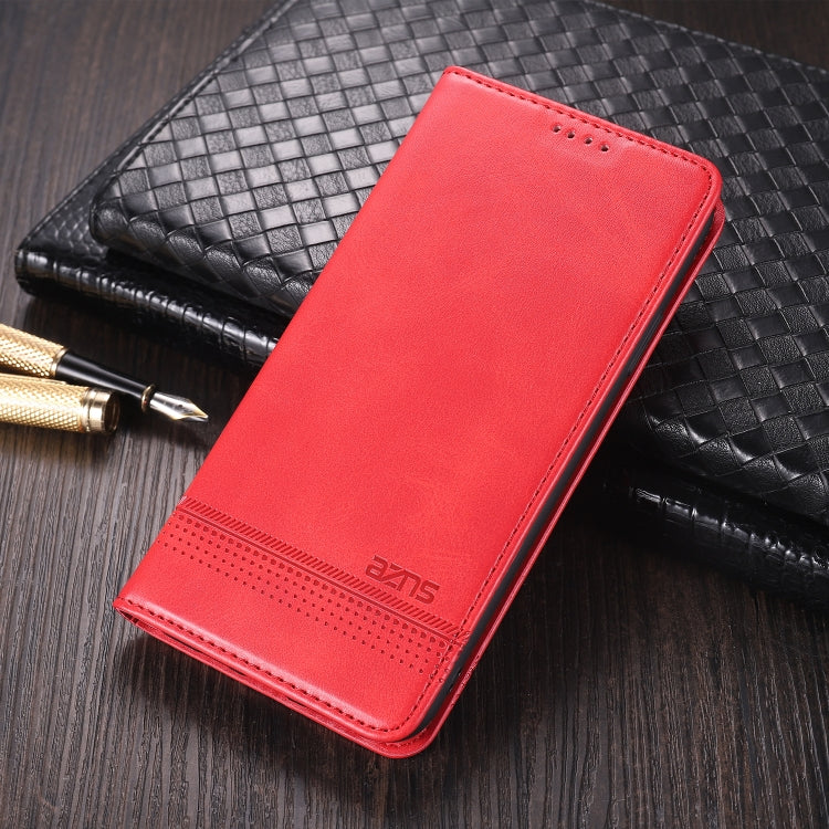 For Xiaomi Redmi Note 10 5G AZNS Magnetic Calf Texture Horizontal Flip Leather Case with Card Slots & Holder & Wallet(Red) - Xiaomi Cases by AZNS | Online Shopping UK | buy2fix