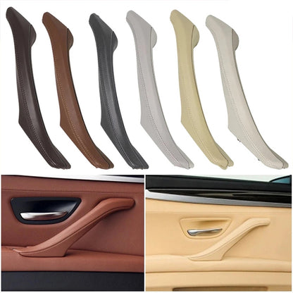 Car Leather Left Side Inner Door Handle Assembly 51417225854 for BMW 5 Series F10 / F18 2011-2017(Mocha) - In Car by buy2fix | Online Shopping UK | buy2fix